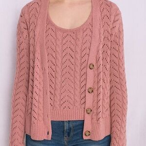 Jessica Simpson Pink Knit Sweater Set M